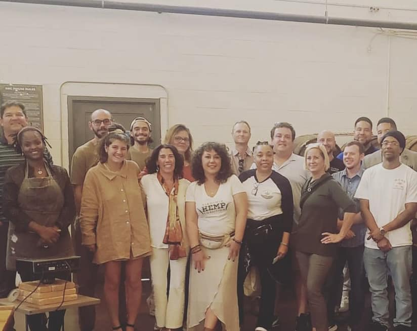 The ReThinking The Leaf team and community partners at a hemp industry gathering