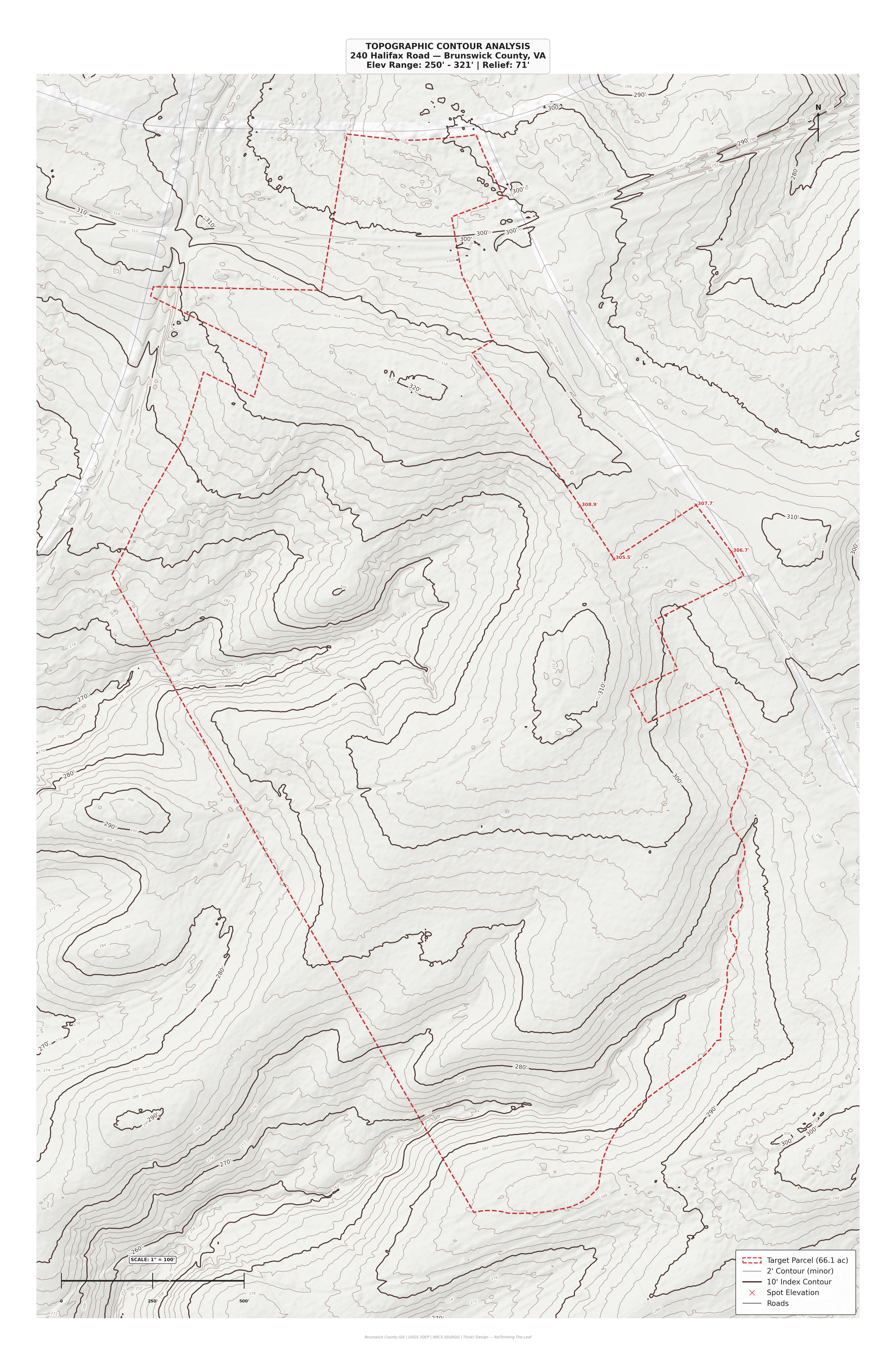 Topographic Contour Analysis — 240 Halifax Road